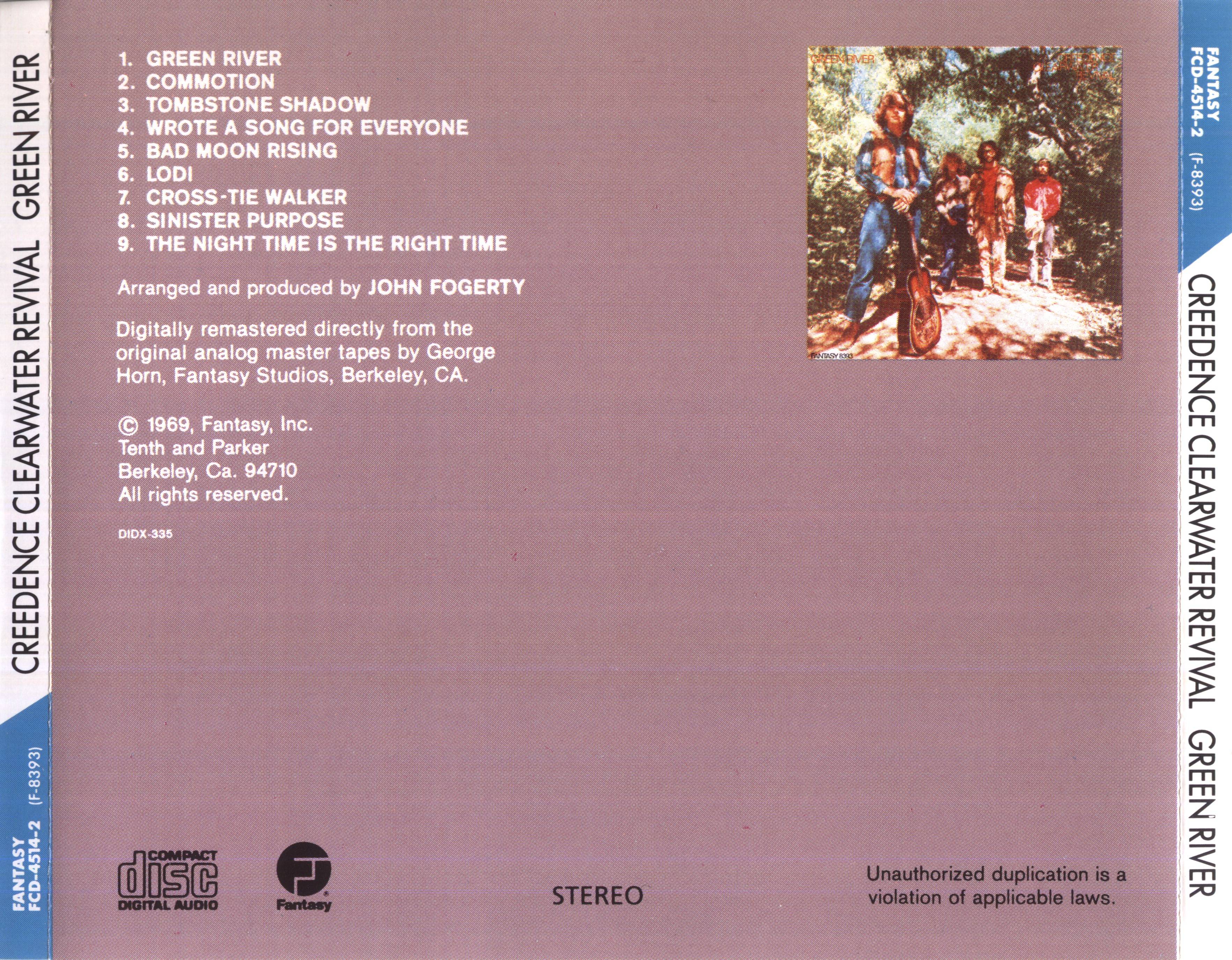 Creedence Clearwater Revival Green River : Back US